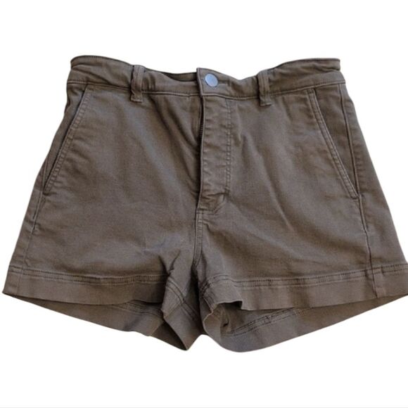 Everlane Olive Green Shorts Khaki Cotton Elastane Blend Size 4 - Picture 1 of 8